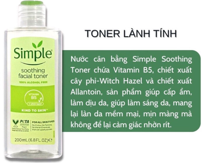 Một số thông tin về Toner Simple Soothing Facial Toner (Nguồn: Internet)