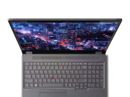 Ngoại hình của chiếc ThinkPad P16 Gen 2 khi nhìn từ trên cao (Nguồn: Internet)