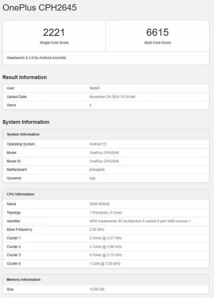 Điểm Geekbench của OnePlus 13R (Ảnh: Internet)