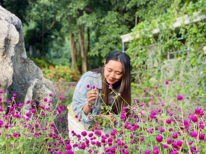 Vườn hoa của Thung Nham. (Ảnh: Kim Cúc)