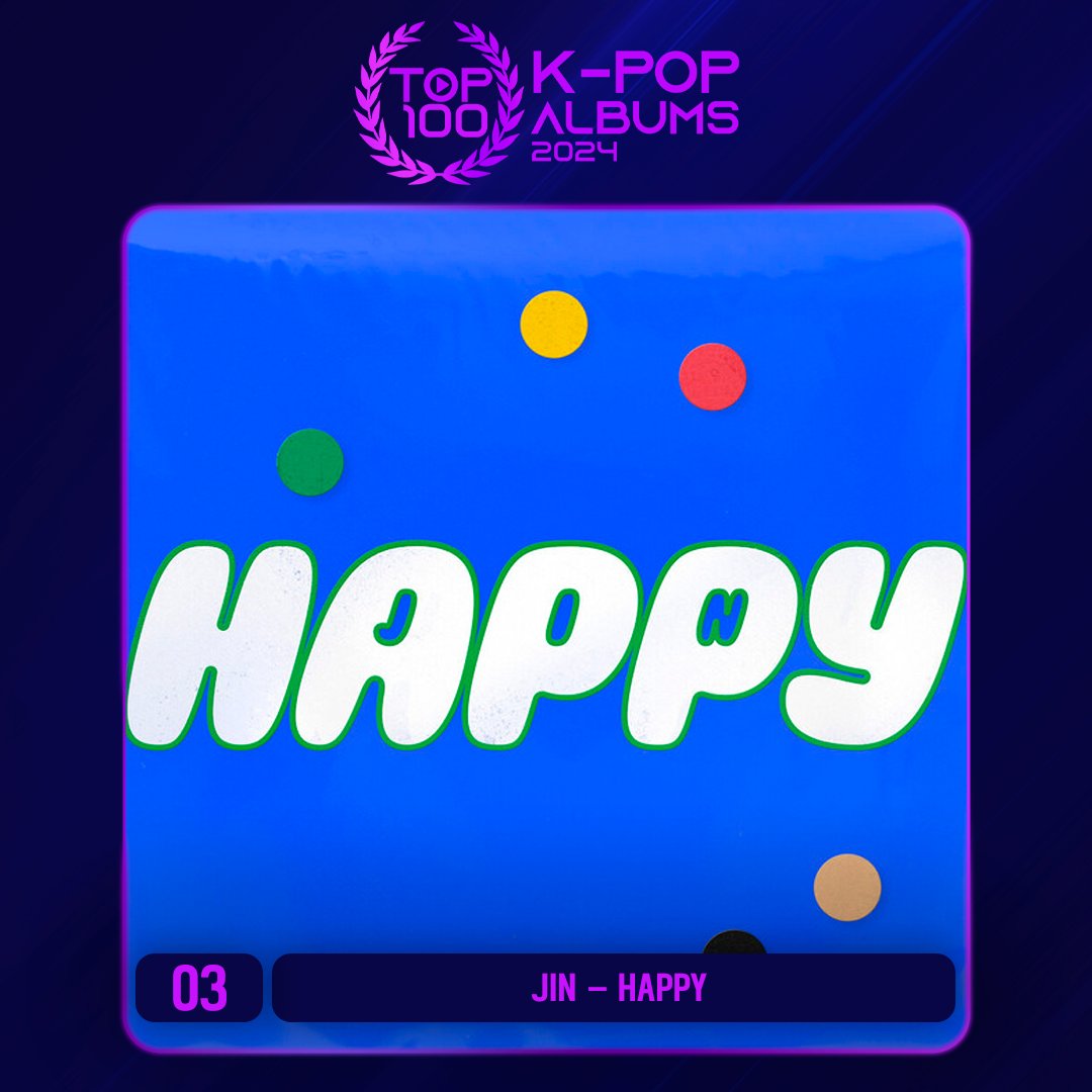 "Happy" của Jin BTS giành được vị trí thứ ba trong bảng xếp hạng (Ảnh: Internet)