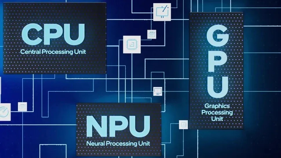 Các con chip ở thời điểm hiện tại ngoài CPU và GPU còn có thêm NPU chuyên xử lý một số tác vụ AI (Nguồn: Internet)