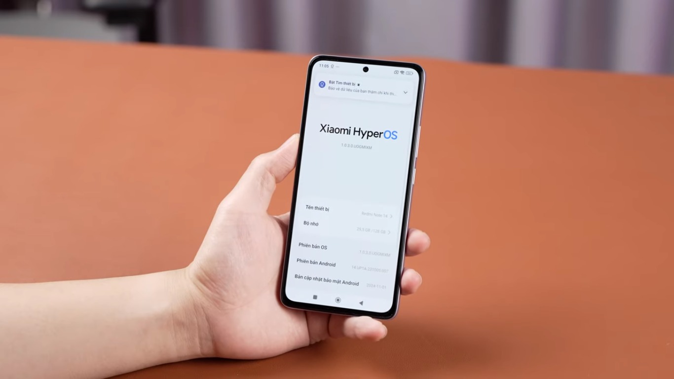 Redmi Note 14 4G đang chạy HyperOS 1.0 (Ảnh: Internet)