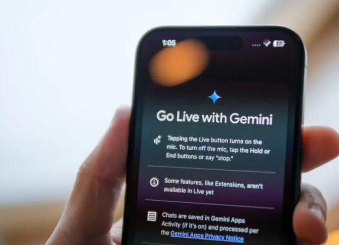 Công cụ Gemini trên hệ điều hành iOS (Ảnh: Internet)