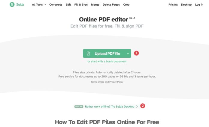 Sejda – Sửa file PDF online miễn phí (Ảnh: Internet)