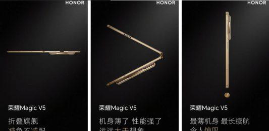 Hình ảnh điện thoại HONOR Magic V5 trên Weibo (Ảnh: Internet)
