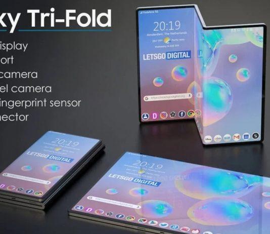 Samsung có thể ra mắt điện thoại gập 3 màn hình ở sự kiện Unpacked sắp tới? Điện thoại gập 3 màn hình của Samsung (Ảnh: Internet)