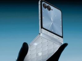 Hình ảnh dự đoán điện thoại Motorola Razr 2025 phiên bản Swarovski (Ảnh: YTECHB)