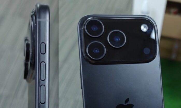 iPhone 17 Pro với cụm camera chiếm trọn phần lưng trên (Ảnh: Internet) iPhone 17 Pro với cụm camera chiếm trọn phần lưng trên (Ảnh: Internet)