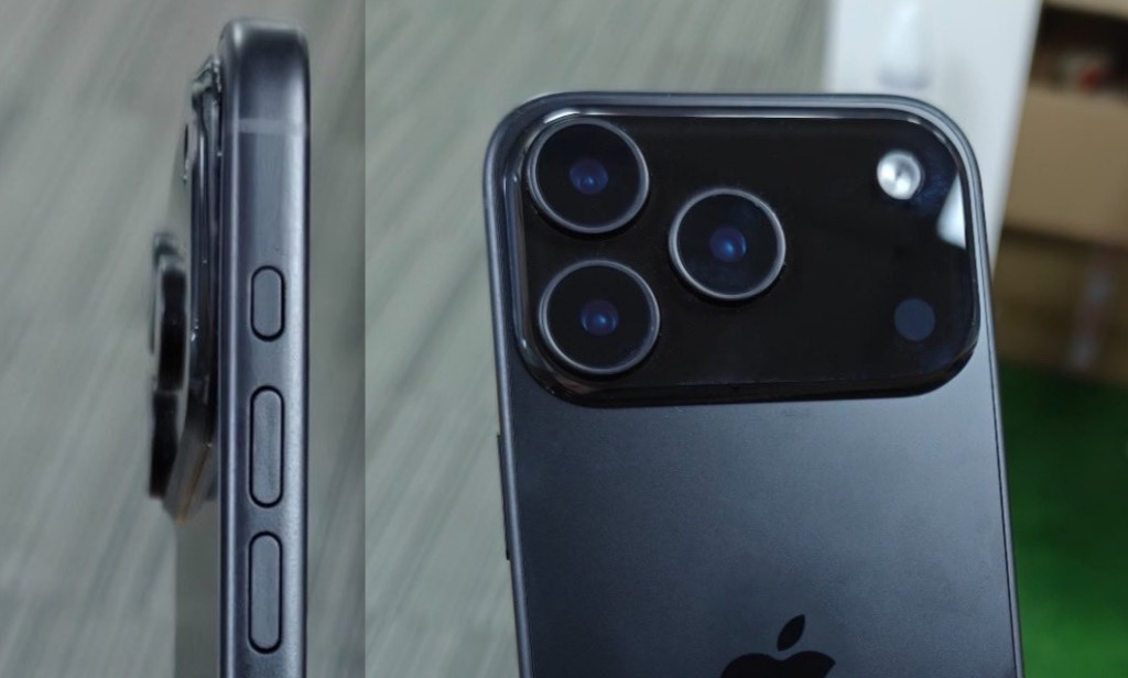 iPhone 17 Pro với cụm camera chiếm trọn phần lưng trên (Ảnh: Internet)