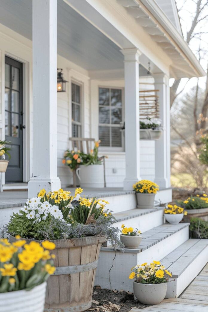 Trang trí bằng cây xanh hoặc cây cảnh trong chậu