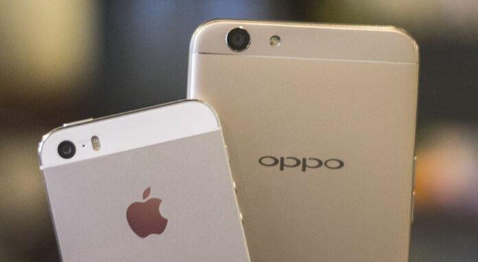 iPhone của Apple và điện thoại OPPO (Ảnh: Internet) iPhone của Apple và điện thoại OPPO (Ảnh: Internet)