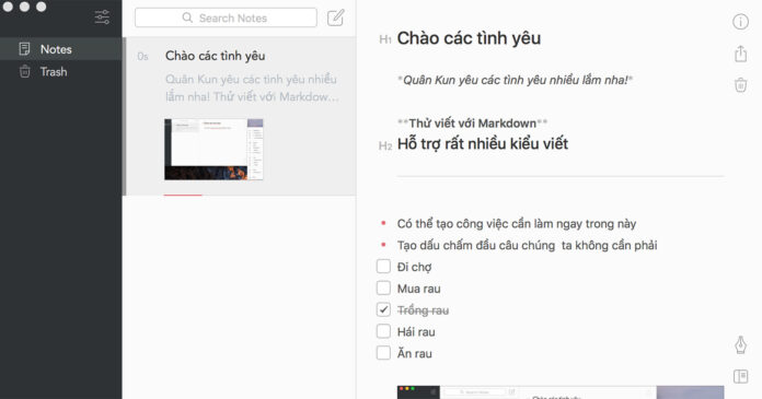 Bear - ứng dụng ghi chú đơn giản, hỗ trợ Markdown, xuất ra nhiều định dạng file (Nguồn: Internet)