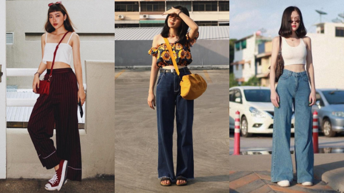 Quần jeans ống rộng x áo bó