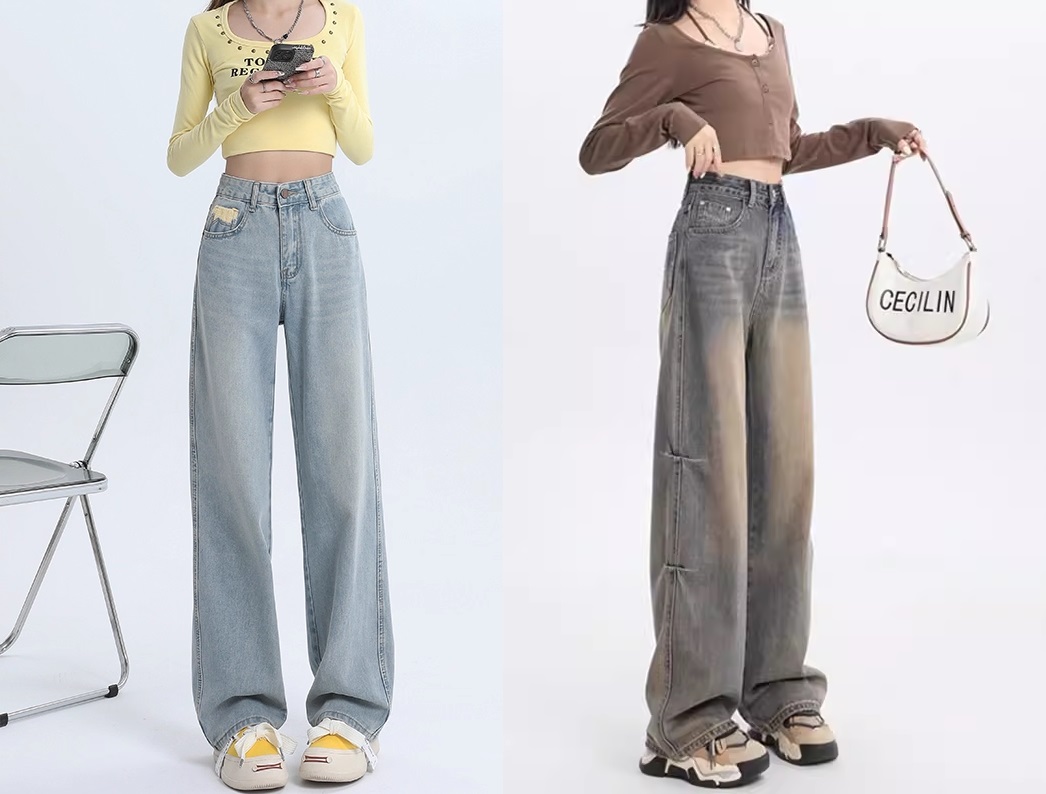 Quần jeans ống đứng x áo crop top/áo bó