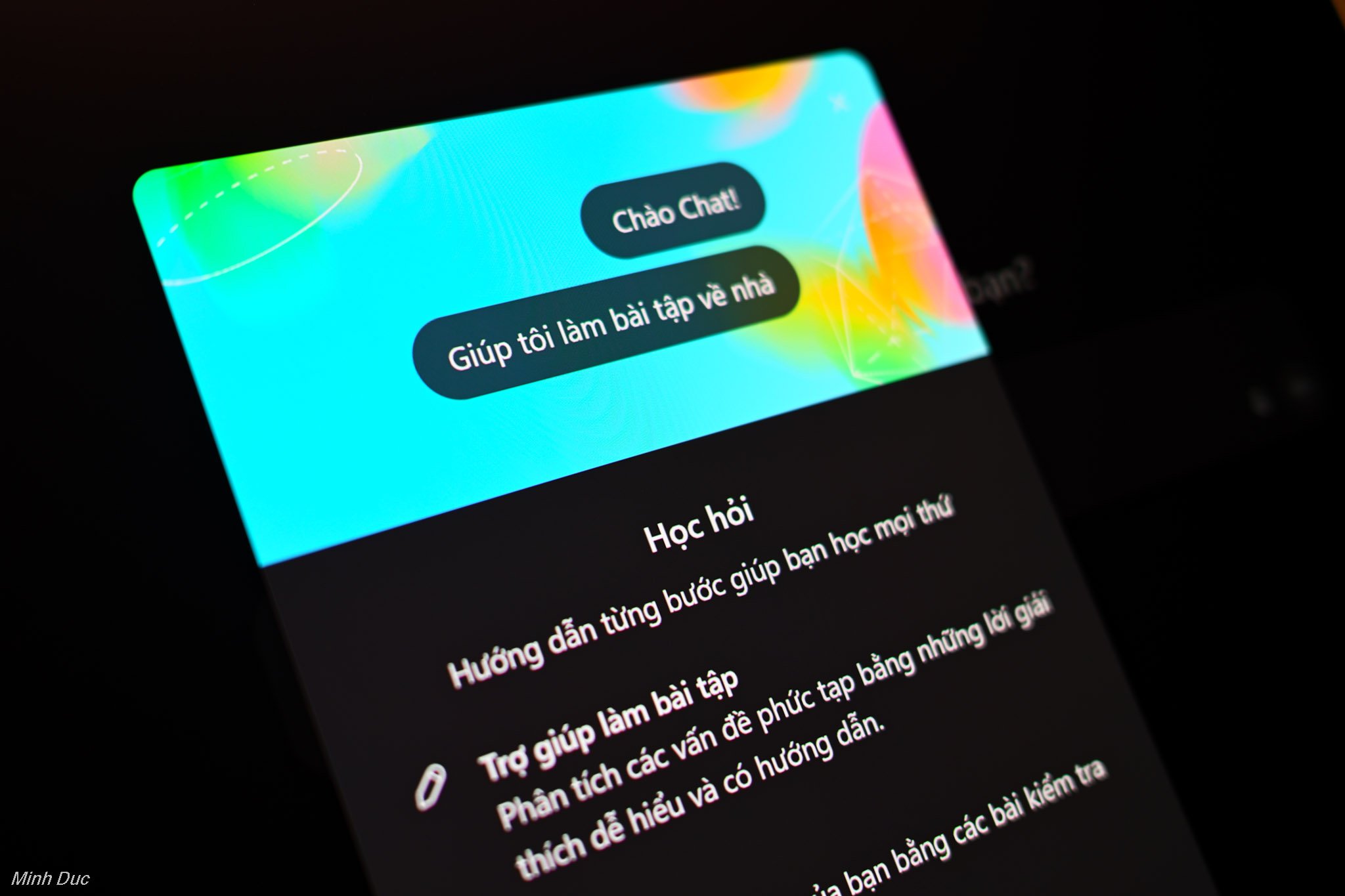 Người dùng mô phỏng tính năng "Study Mode" trên phiên bản mobile (Nguồn: Internet)