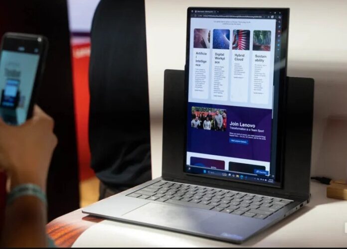 Laptop Lenovo ThinkBook VertiFlex ở chế độ dọc (Ảnh: Internet) Laptop Lenovo ThinkBook VertiFlex ở chế độ dọc (Ảnh: Internet)