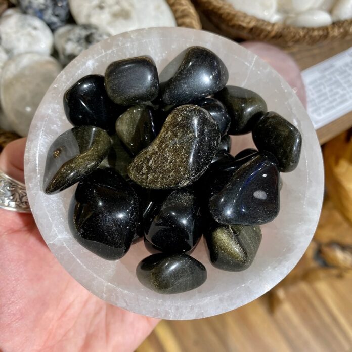 Đá Obsidian ánh vàng