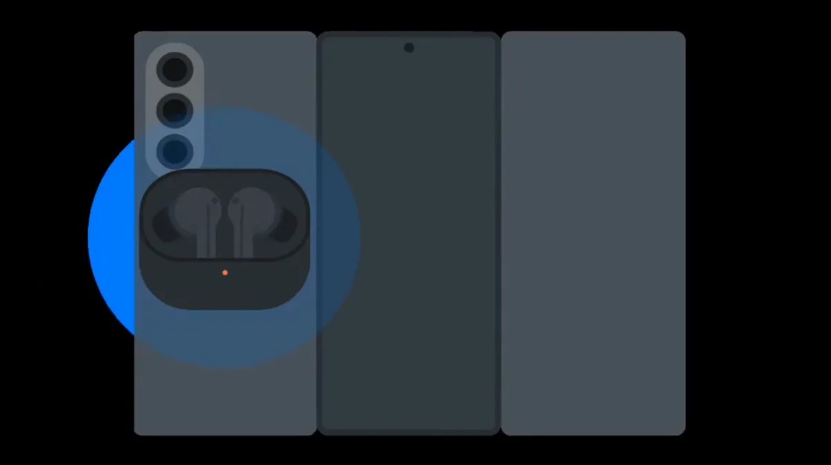Khả năng sạc không dây của điện thoại gập 3 màn hình của Samsung (Ảnh: Internet)