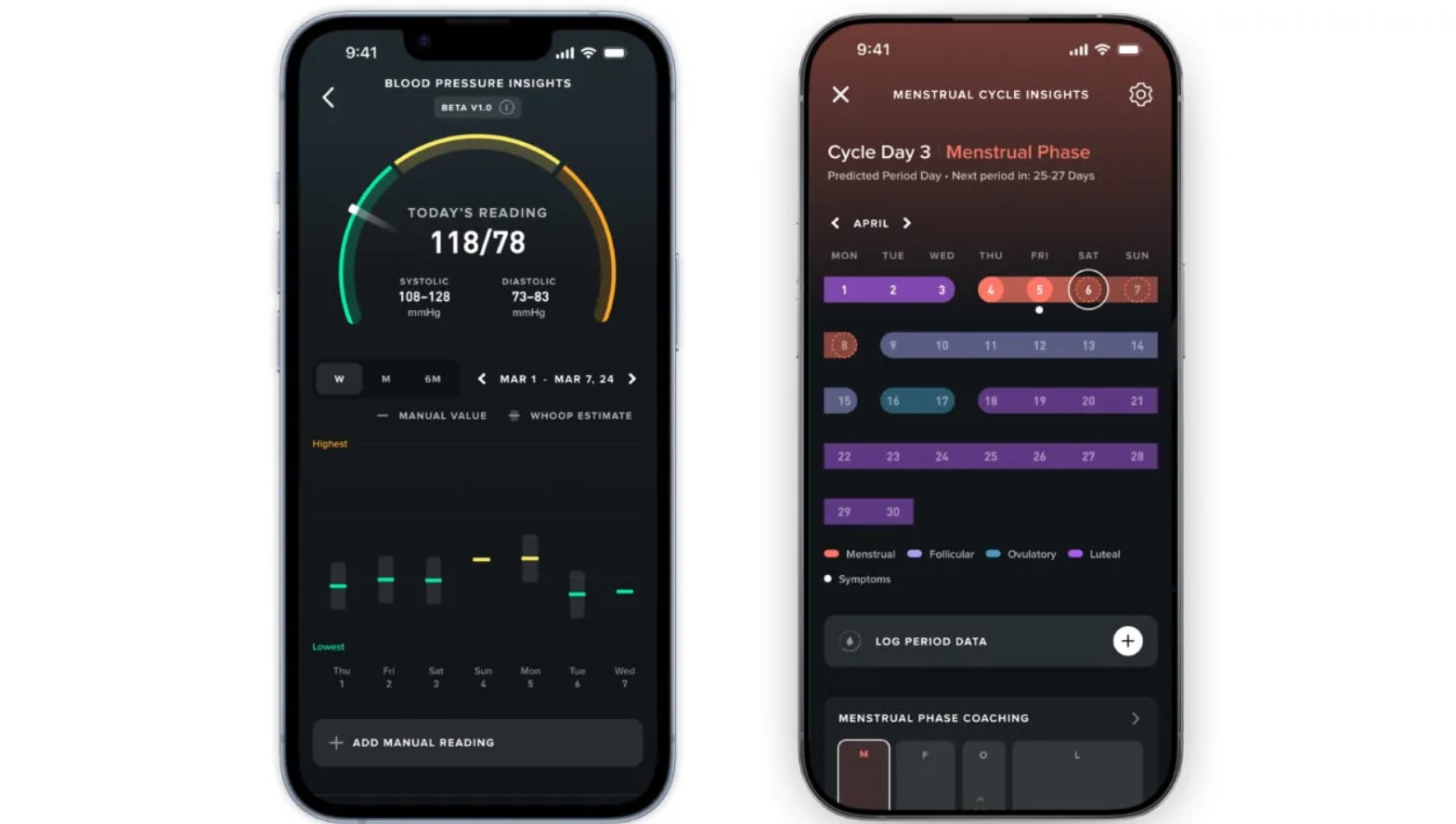Ứng dụng của Whoop với 2 tính năng mới (Ảnh: Internet)