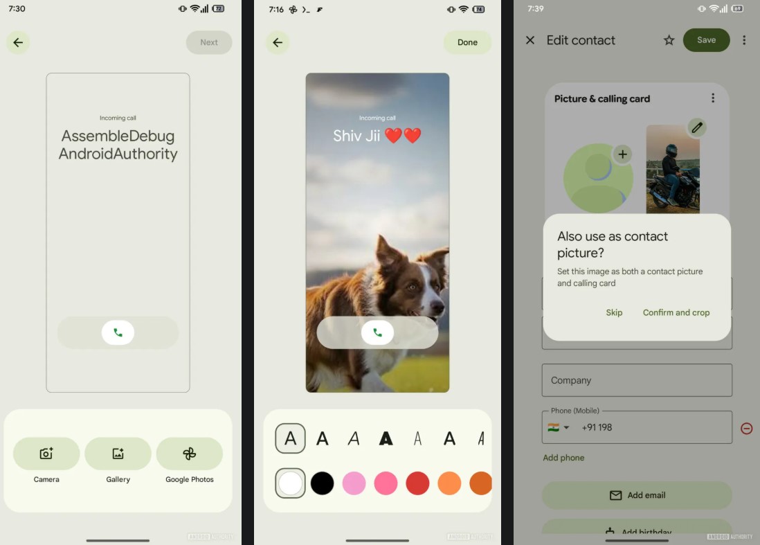 Tính năng Thẻ gọi điện của Google (Ảnh: Internet)