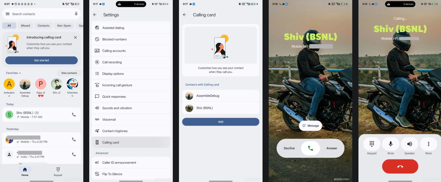 Tính năng Thẻ gọi điện của Google (Ảnh: Internet)