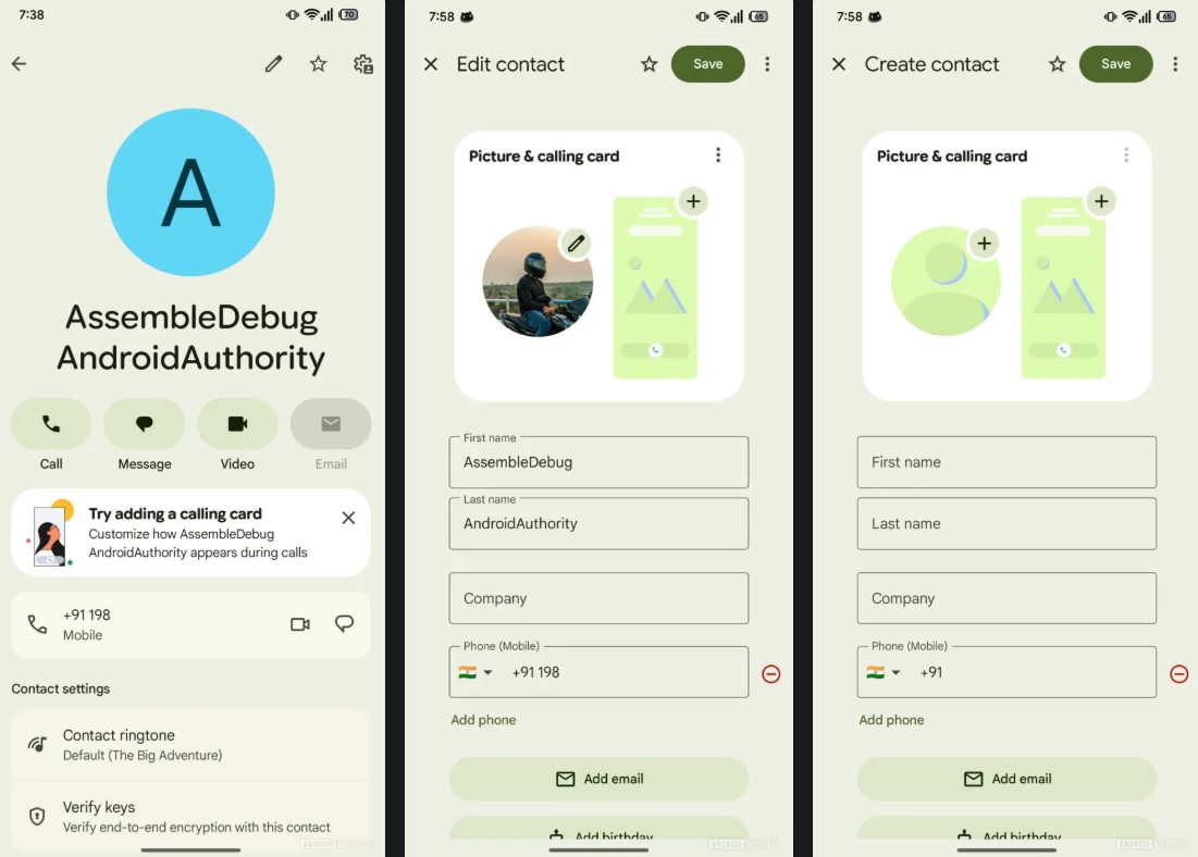 Tính năng Thẻ gọi điện của Google (Ảnh: Internet)