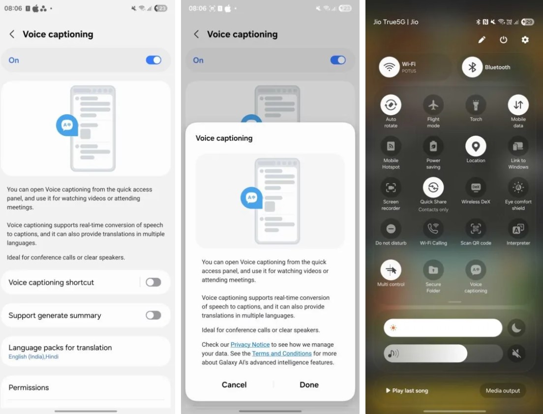 Tính năng Voice Captioning của One UI 8 (Ảnh: Internet)