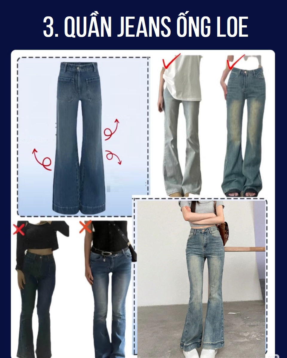 Quần jeans ống loe