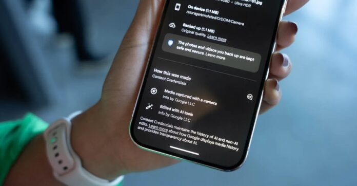 Thông tin C2PA trong Google Photos trên điện thoại Pixel 10 (Ảnh: Internet) Thông tin C2PA trong Google Photos trên điện thoại Pixel 10 (Ảnh: Internet)