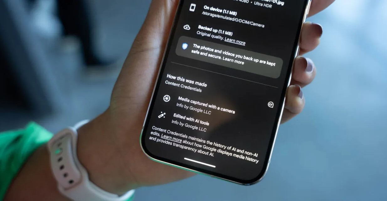Thông tin C2PA trong Google Photos trên điện thoại Pixel 10 (Ảnh: Internet)