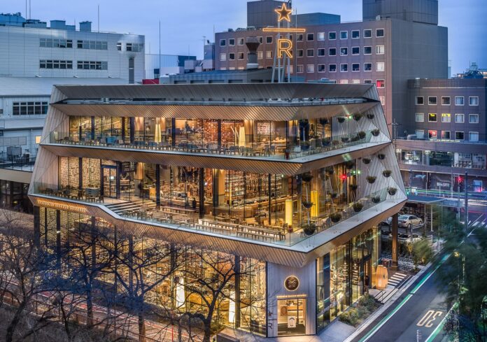 Toàn cảnh bên ngoài của Starbucks Reserve Roastery Tokyo (Ảnh: Internet)