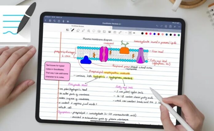 Sử dụng Notability trên iPad với Apple Pencil (Nguồn: Internet)