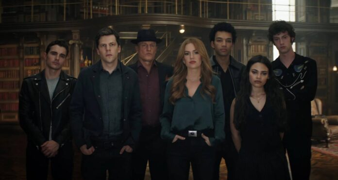 Phim Now You See Me: Now You Dont chốt lịch ra mắt vào 14/11/2025 Ariana Greenblatt Dave Franco Dominic Sessa giật gân hành động Isla Fisher Jesse Eisenberg Justice Smith Morgan Freeman nội dung nội dung phim Now You See Me Now You See Me Now You Don t phim trộm cắp ra mắt Rosamund Pike thông tin Thông tin phim tội phạm trailer phim Tứ Kỵ Sĩ Woody Harrelson