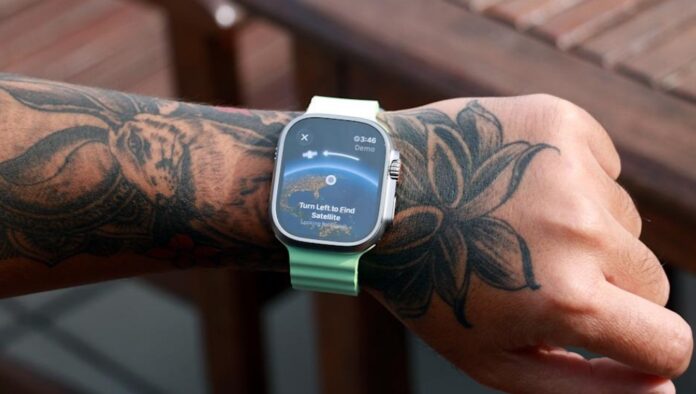 Tính năng kết nối vệ tinh khẩn cấp trên Apple Watch Ultra 3 (Ảnh: Internet)