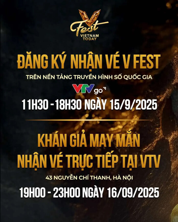 Đăng ký nhận vé V Fest miễn phí vào ngày 15/09/2025.