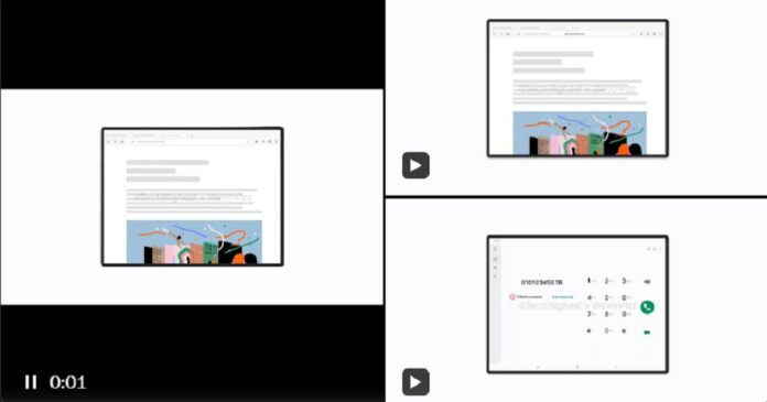 Hình ảnh tiết lộ điện thoại gập 3 màn hình của Samsung (Ảnh: Internet) Hình ảnh tiết lộ điện thoại gập 3 màn hình của Samsung (Ảnh: Internet)