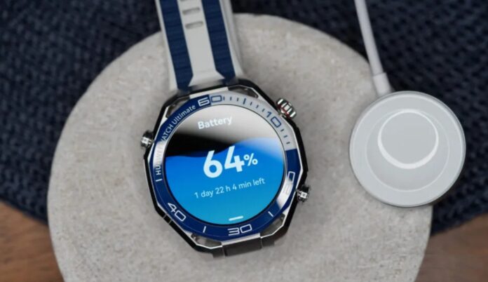 Đồng hồ HUAWEI Watch Ultimate 2 hiển thị phần trăm pin (Ảnh: Internet)