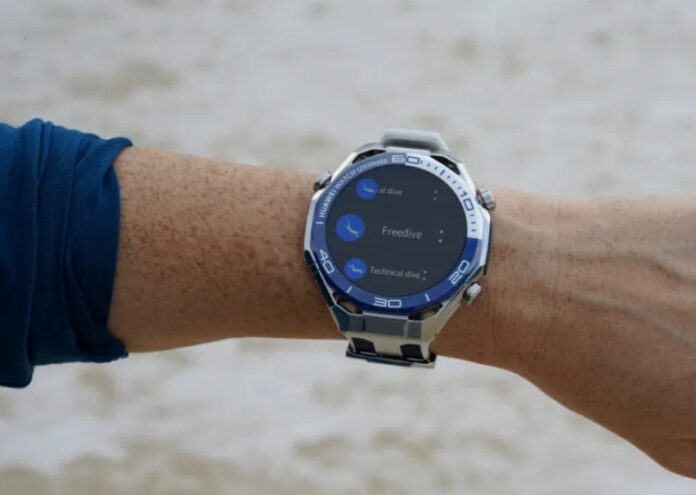 Đồng hồ HUAWEI Watch Ultimate 2 hiển thị các tùy chọn theo dõi lặn (Ảnh: Internet)