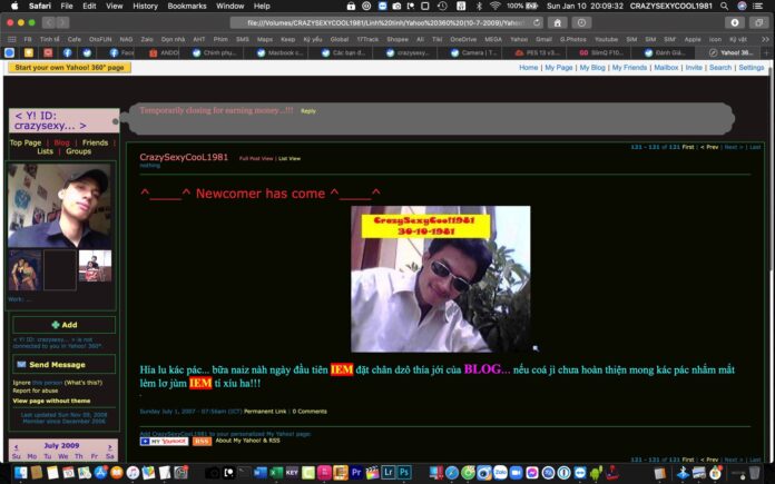 Giao diện của Yahoo! 360° (Nguồn: Internet)