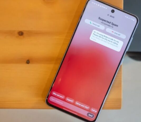 Trợ lý ảo Bixby Text Call nghi ngờ người gọi spam (Ảnh: Internet)