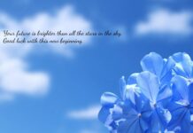 Những câu chúc, động viên về những điều may mắn, tốt đẹp trong tương lai bằng tiếng Anh Your future is brighter than all the stars in the sky. Good luck with this new beginning. (Ảnh: Internet)