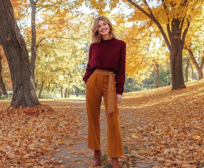 Đỏ burgundy và nâu