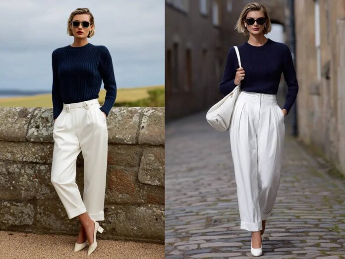 Xanh navy và trắng