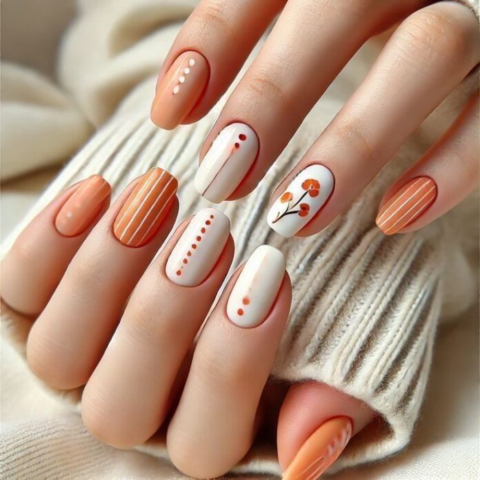 Những mẫu nail tay đẹp cho mùa thu dịu dàng, thơ mộng (Ảnh: Internet)
