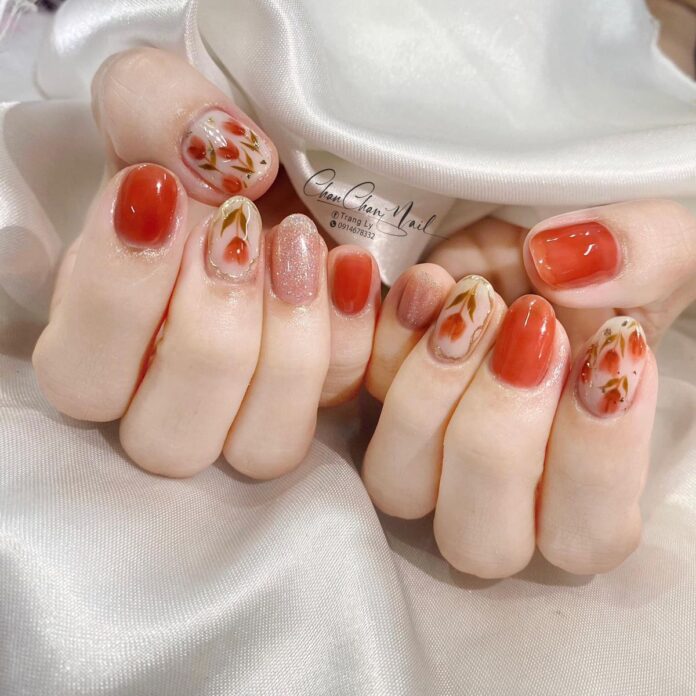 Những mẫu nail tay đẹp cho mùa thu dịu dàng, thơ mộng (Ảnh: Internet)
