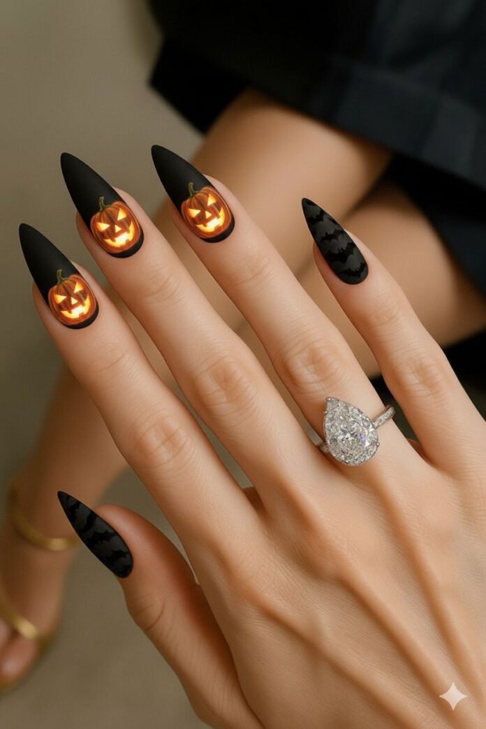 Mẫu nail Halloween đẹp rùng rợn, kinh dị (Ảnh: Internet)