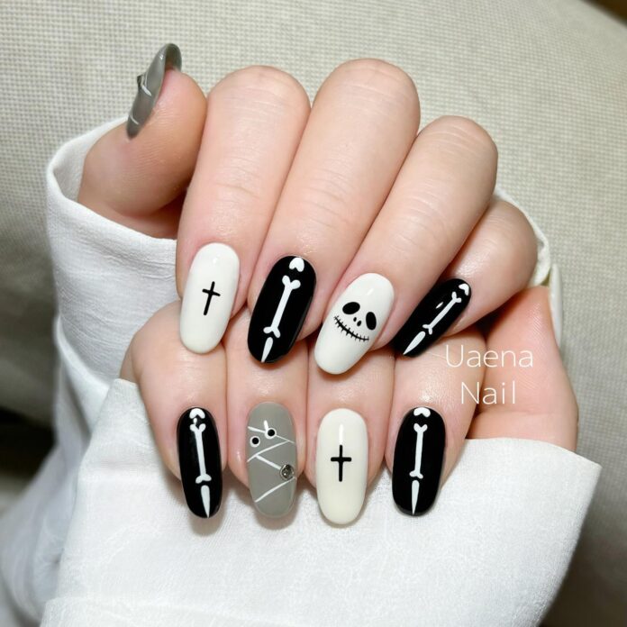Mẫu nail Halloween ngắn cute (Ảnh: Internet)