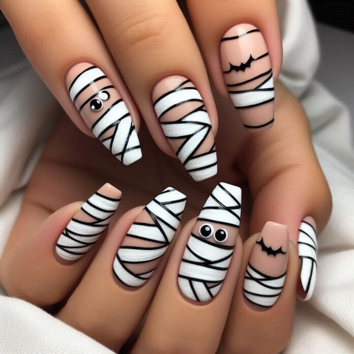 Mẫu nail Halloween ngắn cute (Ảnh: Internet)
