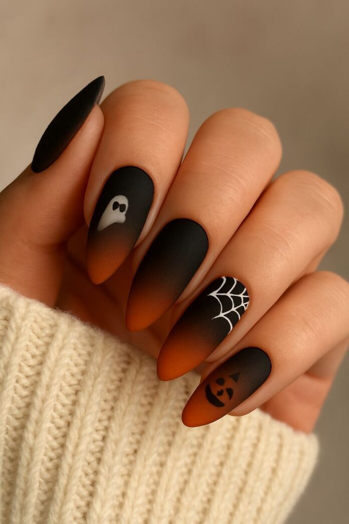 Mẫu nail Halloween đẹp rùng rợn, kinh dị (Ảnh: Internet)